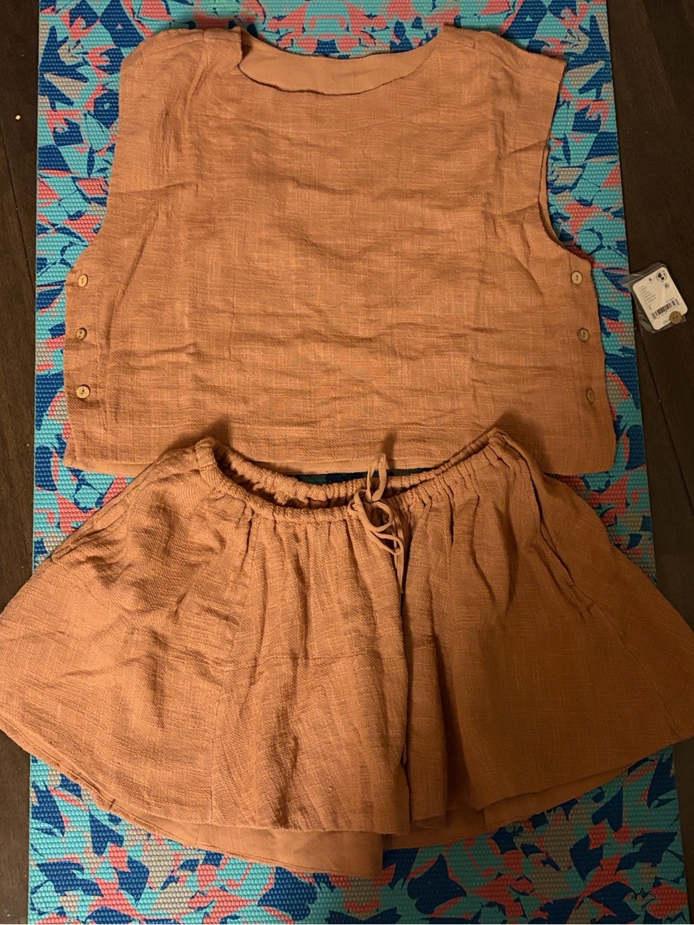 Free people set- Latte matching tank and skirt (Size S)